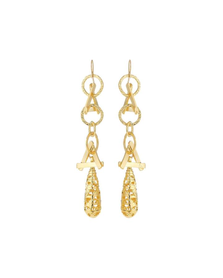 Triangular Chain-drop Earrings