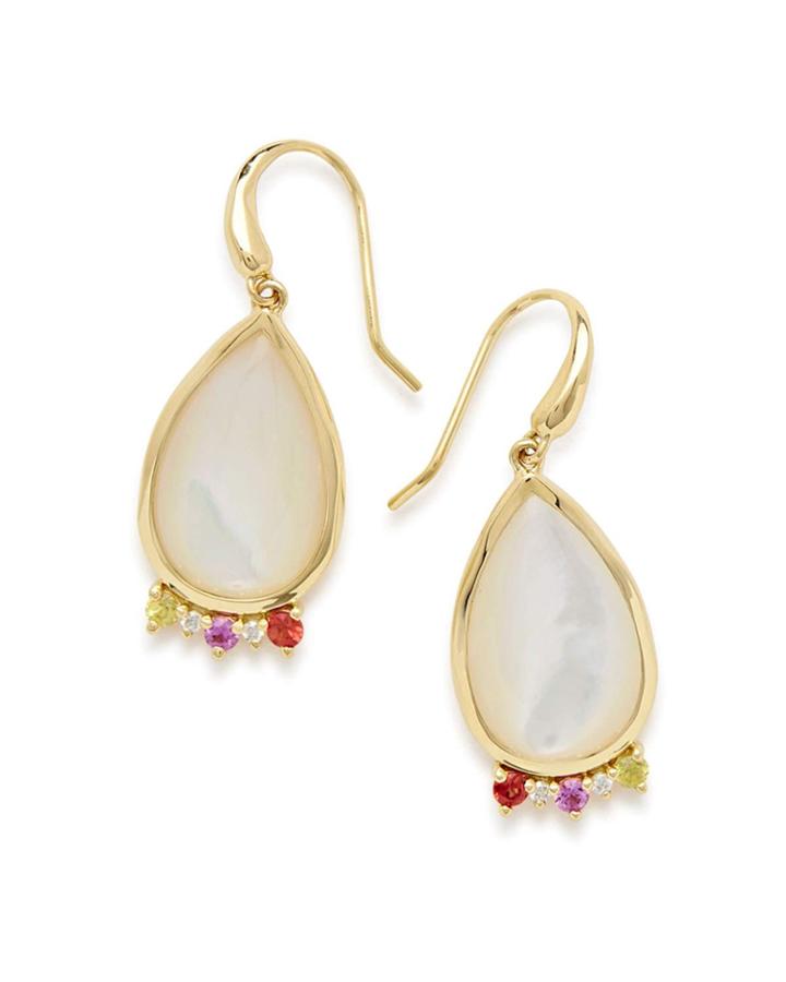 18k Prisma Dots Mixed-cut Teardrop Earrings In Mother-of-pearl