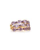 Vianna B.r.a.s.i.l 18k Triple-row Amethyst & Diamond Ring, Women's,