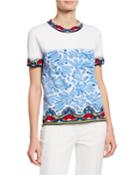 Short-sleeve Ceramic Intarsia