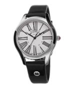 36mm Alessia Enamel Watch W/ Patent Leather, Black/silver