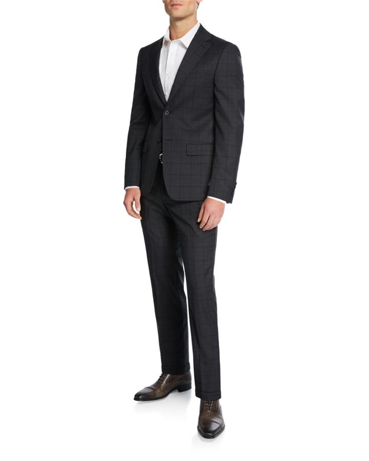 Men's Wool Two-piece Plaid