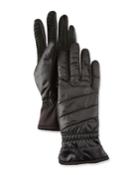 All-weather Quilted Gloves W/ Faux-fur