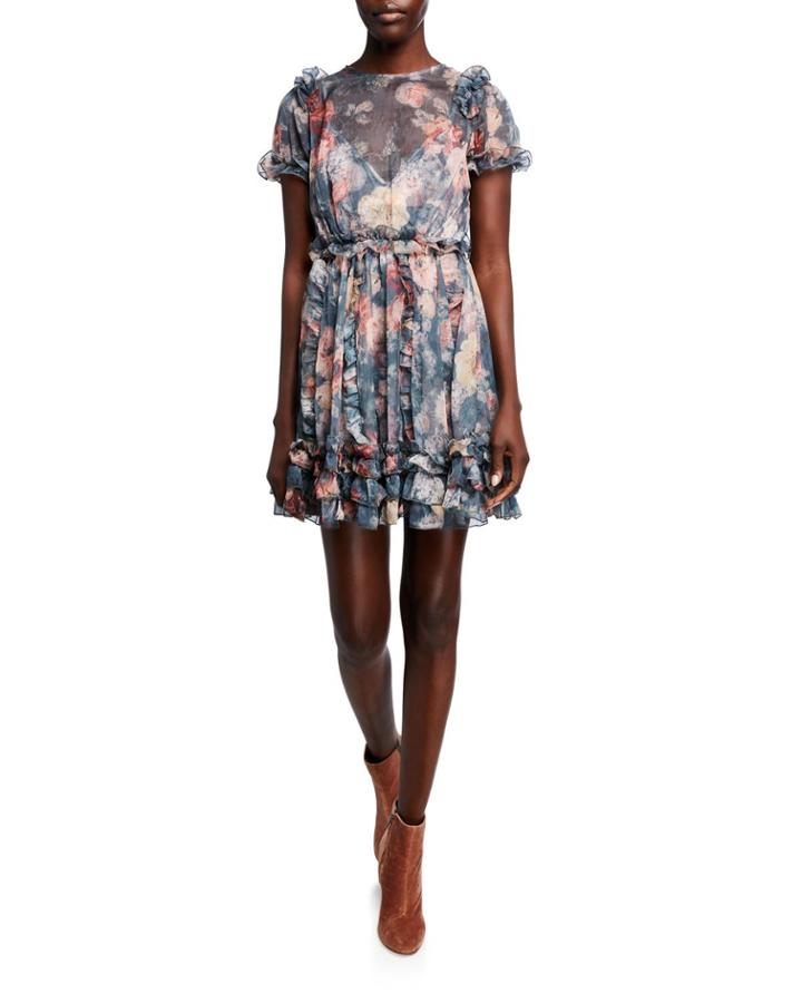 The Midnight Floral Ruffle