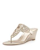 Ceci Studded Wedge Sandal, Titanium