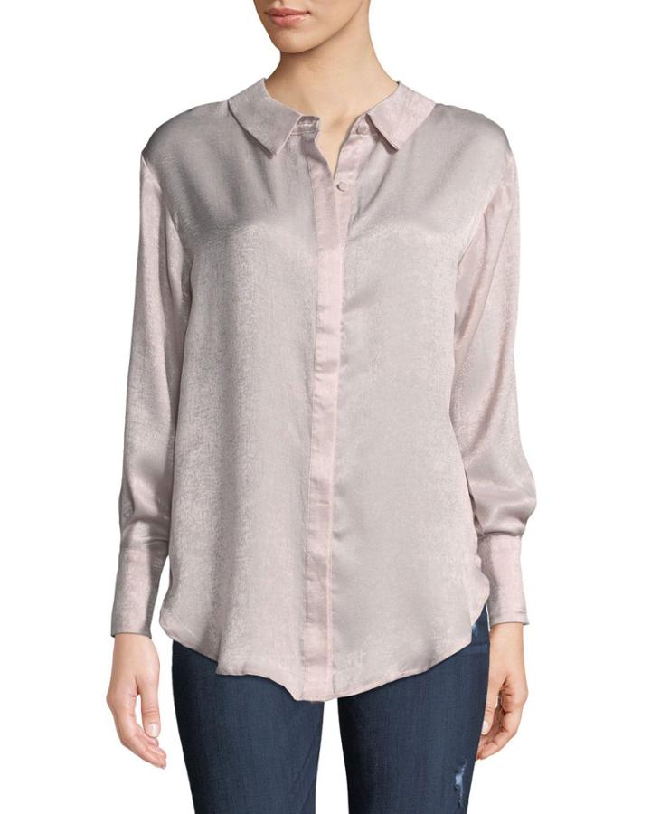 Two-sided Button Front Blouse