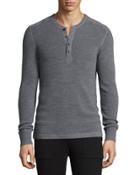 Merino Wool Waffle-knit Henley