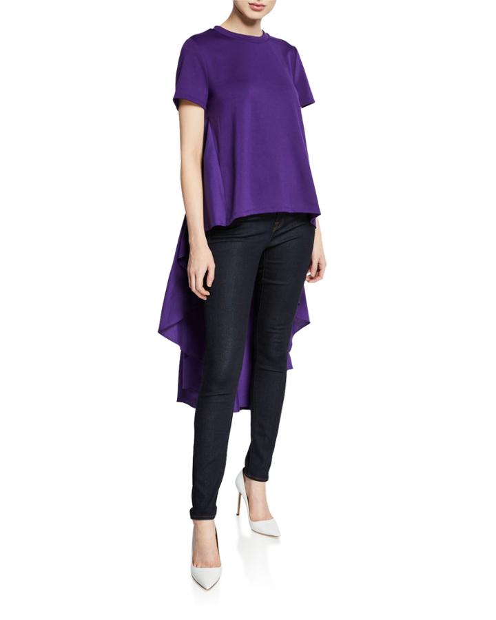High-low Short-sleeve Top