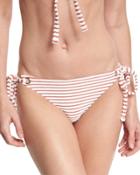 Striped Terry Tie-side Swim Bottom, Pink