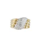 18k Asymmetric Diamond Beveled Ring,