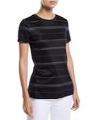 Wavy Stripe-print Short-sleeve Interlock Jersey T-shirt