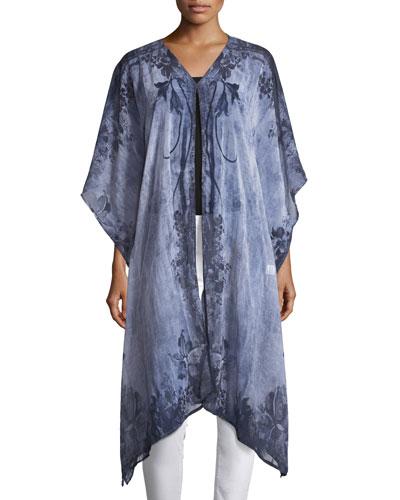Floral-print Semisheer Cardigan