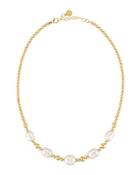 Allison Beaded Baroque Pearl Necklace, Golden/white