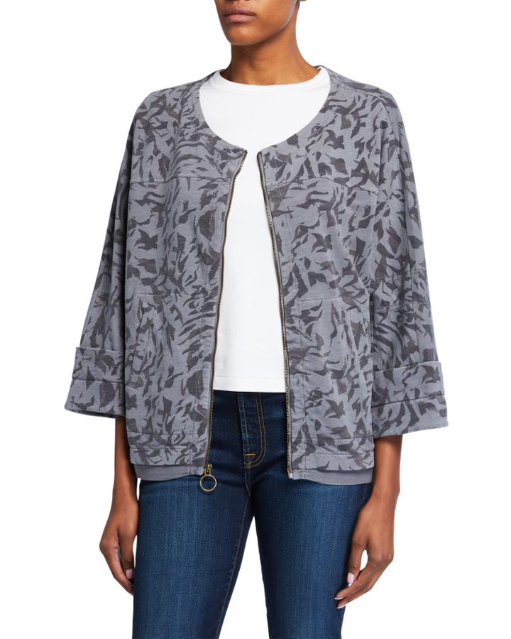 Gingher Printed Slub Terry Jacket