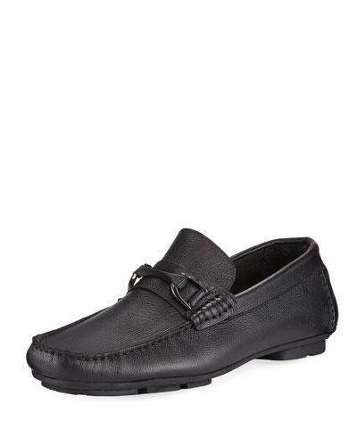 Monza Leather Slip-on Driver, Black
