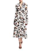 Floating Floral Long-sleeve Dress