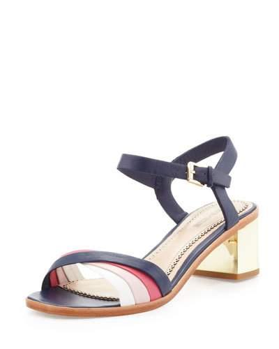 Rhea Golden-heel Sandal, Blue