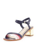 Rhea Golden-heel Sandal, Blue