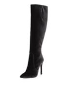 Hyper Pointed-toe Velvet Knee Boot