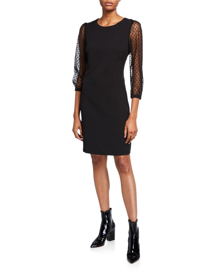 Crepe Shift Dress With Novelty