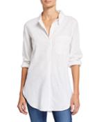 Miles Button-front Linen-cotton Tunic