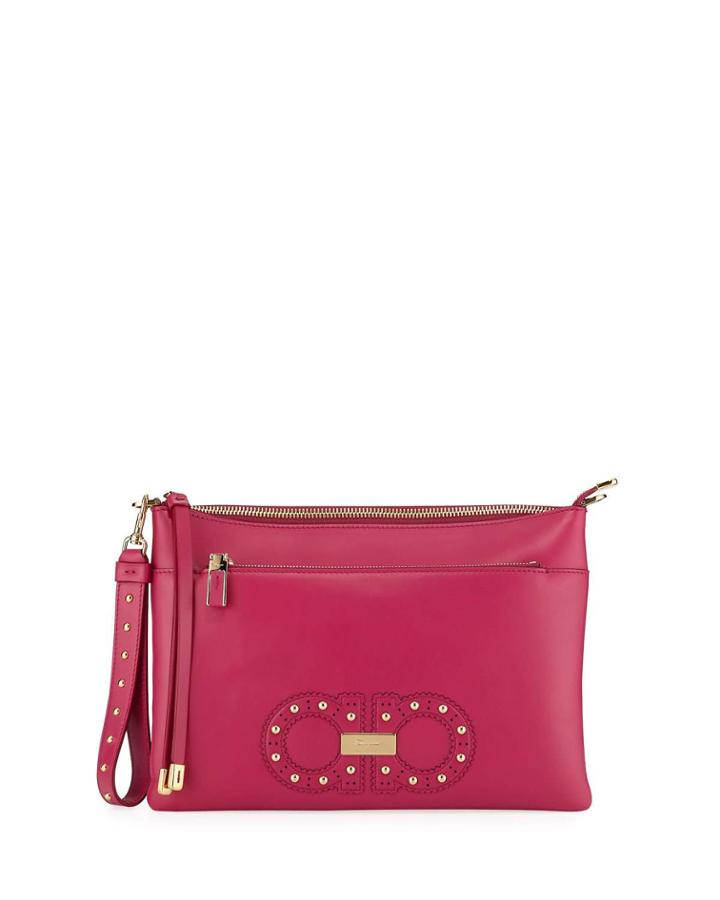 Gancini Zip-top Crossbody Bag,