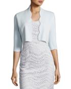 Scalloped 3/4-sleeve Bolero,