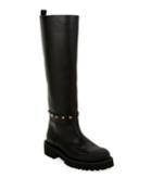 Lug-sole Biker Knee Boots