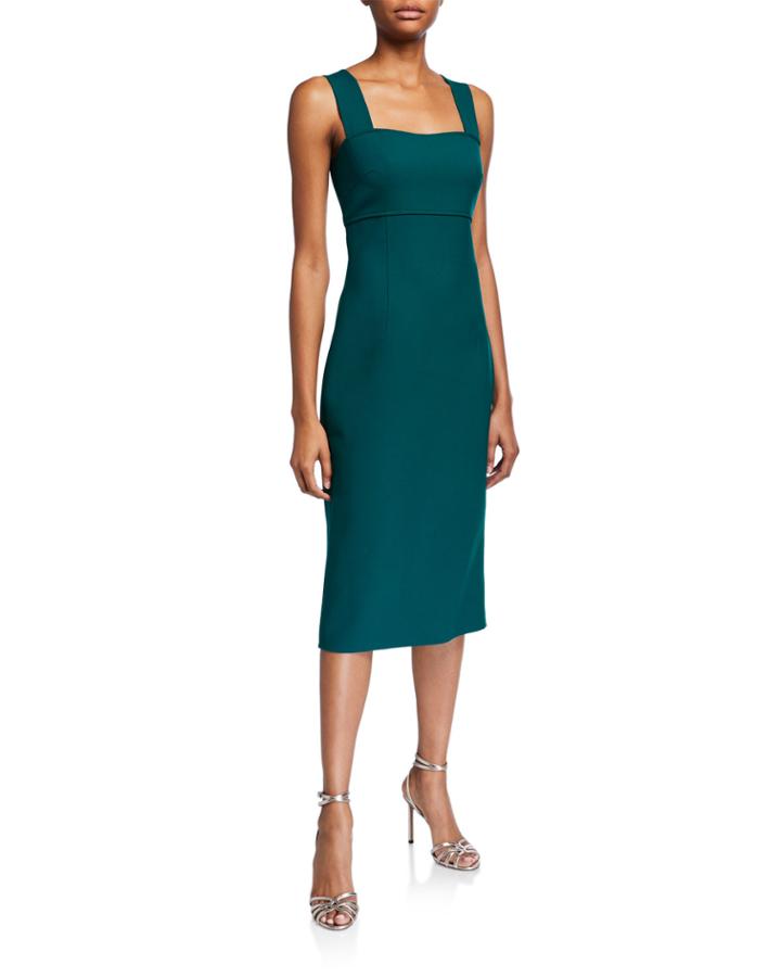 Sleeveless Square-neck Pencil Dress