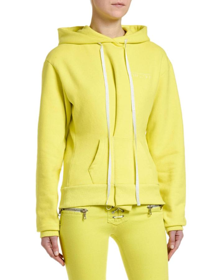 Pintucked Brushed-terry Hooded