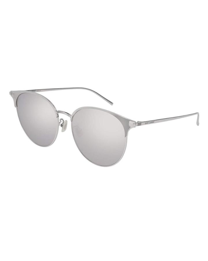 Unisex Round Mirrored Metal