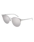 Unisex Round Mirrored Metal