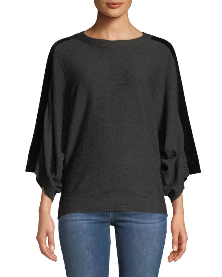 Velvet-trimmed Dolman