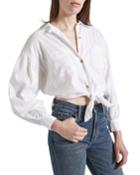 The Oakenfold Cropped Button-down Blouse