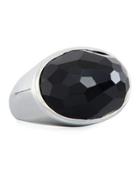Black Onyx Faceted Ring,