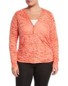 Alyse Hooded Burnout Jacket, Vermillion,