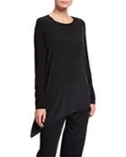 Jersey Asymmetric Long-sleeve Top