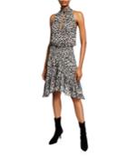 Cody Printed Silk Asymmetrical Dress