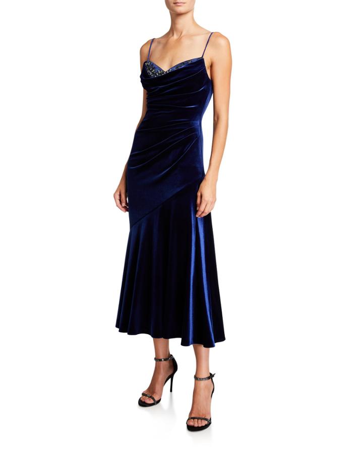 Beaded Sweetheart Velvet Midi