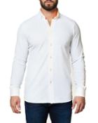 Men's Long-sleeve Polo Shirt With Fluorescent Piping