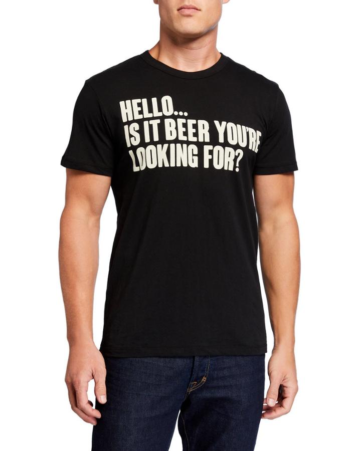 Men's Slogan Crewneck Short-sleeve T-shirt