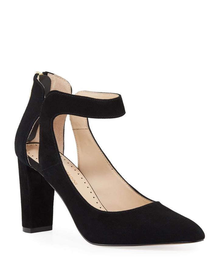 Nieves Suede Ankle-strap Pumps