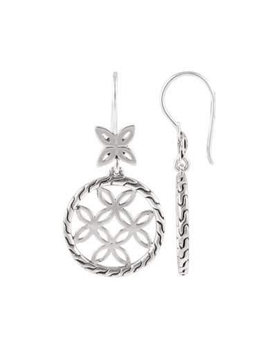 Kawung Silver Circle-drop Earrings