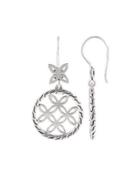 Kawung Silver Circle-drop Earrings