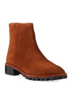 Maelie Suede Zip Ankle Booties