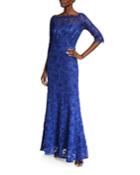 Lace Boat-neck A-line Gown