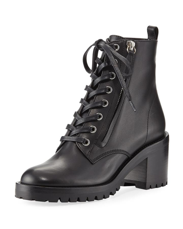 Croft Leather Lace-up Chunky Bootie
