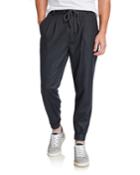 Men's Pleated Leisure-fit Wool Trousers