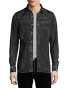 Distressed Snap-front Pocket