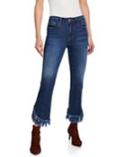 Le Crop Mini Boot-cut Shredded-hem Jeans
